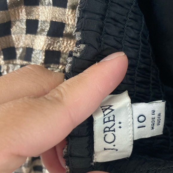 J. Crew Factory Black and Gold Metallic Checkered Mini Dress - Picture 3 of 9